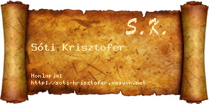 Sóti Krisztofer névjegykártya